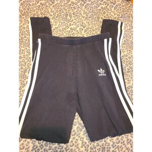 Adidas Activewear Legging Women's XS Black 3-Stripes Pull On Regular Fit (VA1)